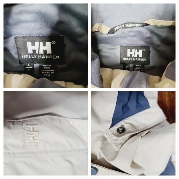 Helly Hanson Tan Blue Ski Parka Winter Jacket Tech Sport Large - Picture 6 of 13